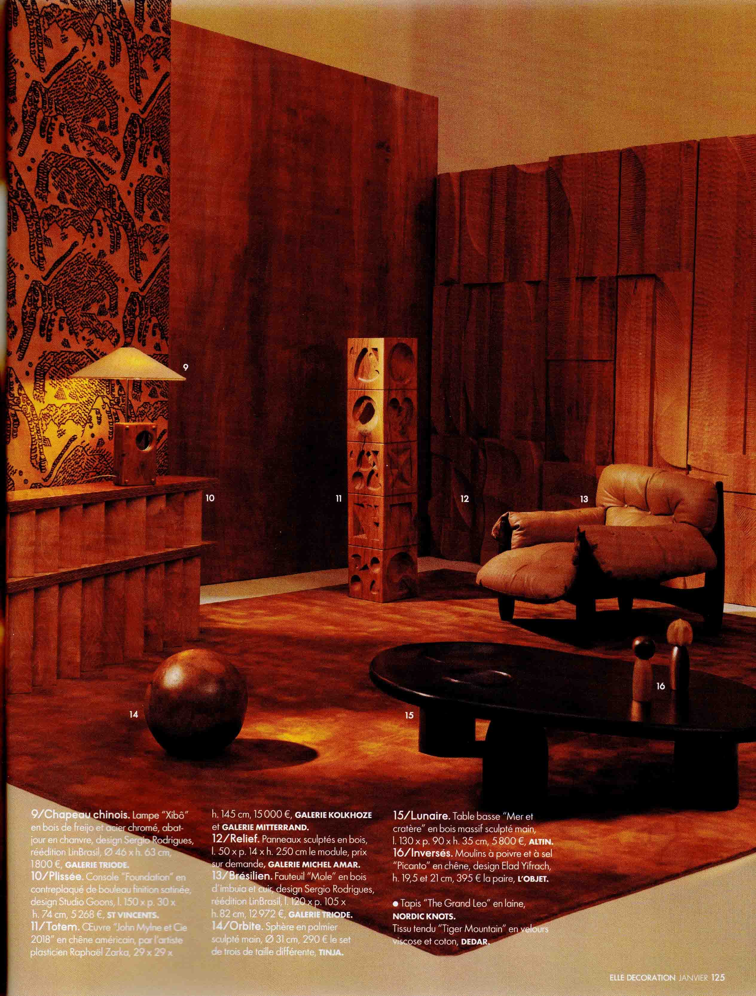 Elle Decoration n21, the Foundation Console in Noces de bois