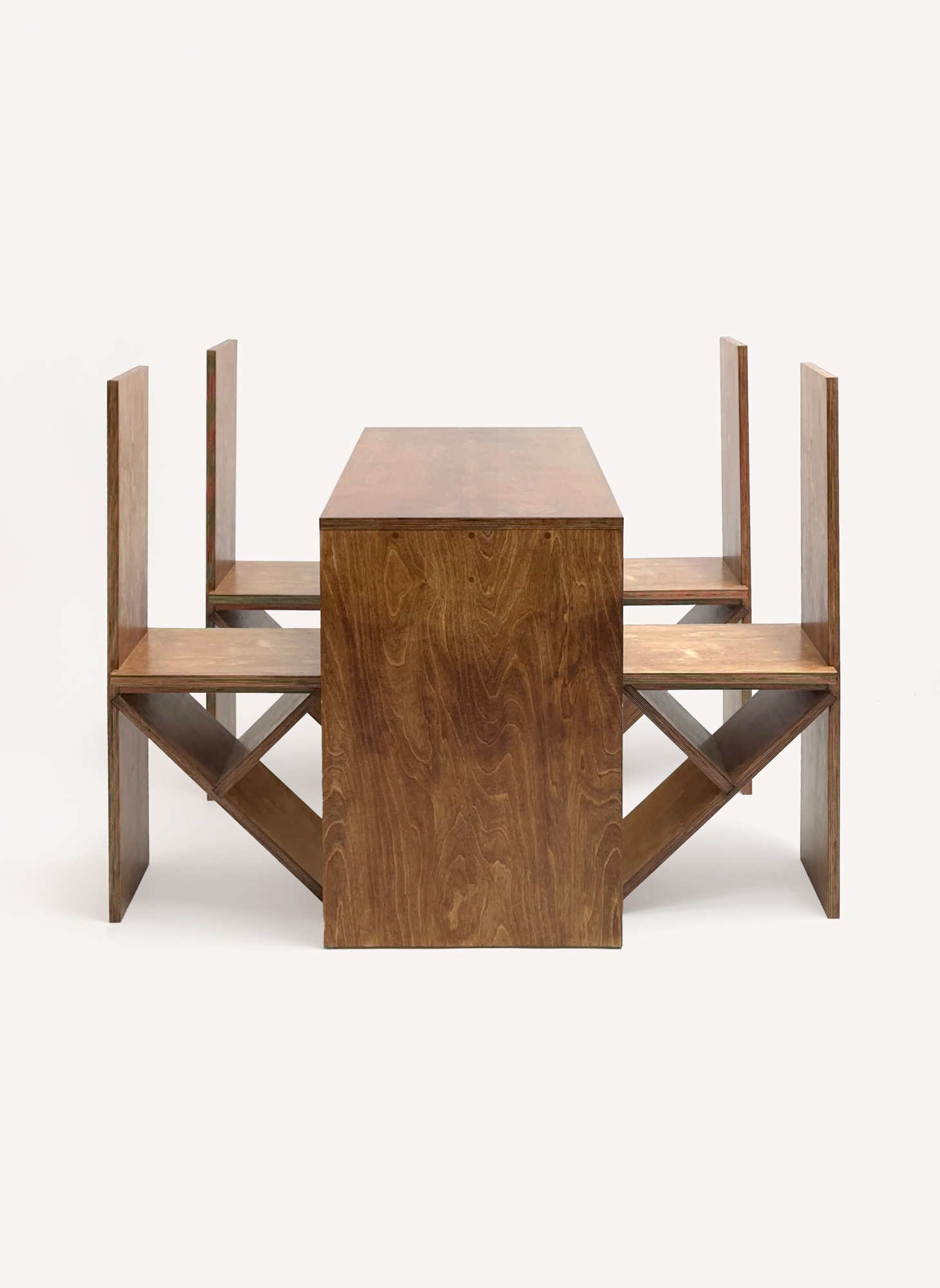 Goons Simple Table Dining Set by Studio Goons, Scandinavian birch plywood
