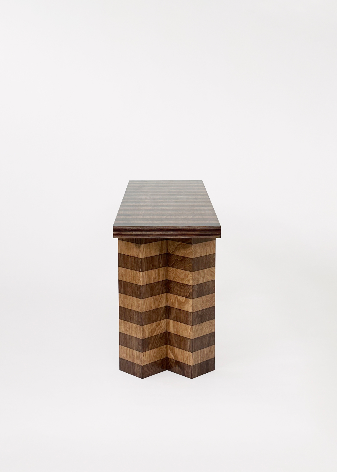 Striped Oak Bench, additional view