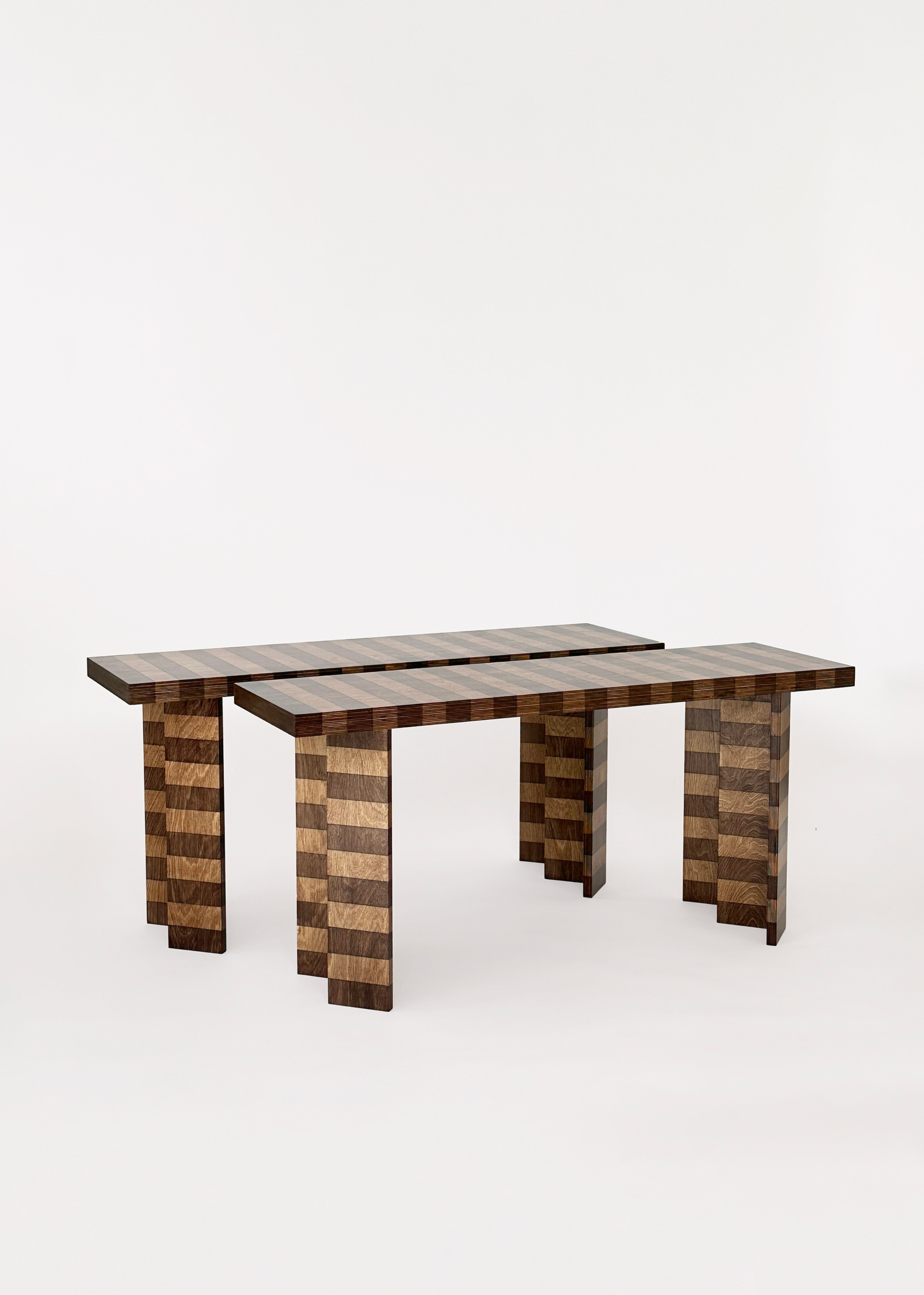 Striped Oak Bench, additional view