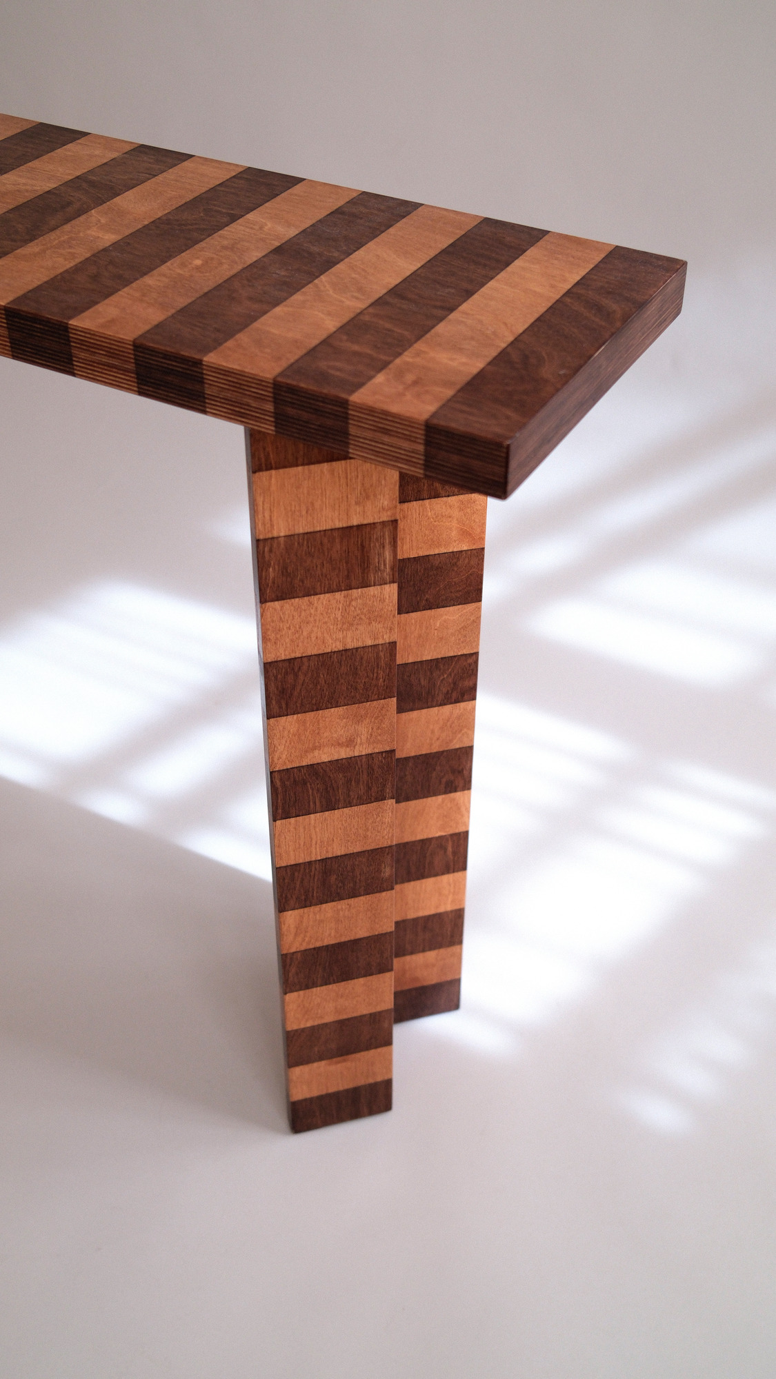 Striped Oak Console, additional view