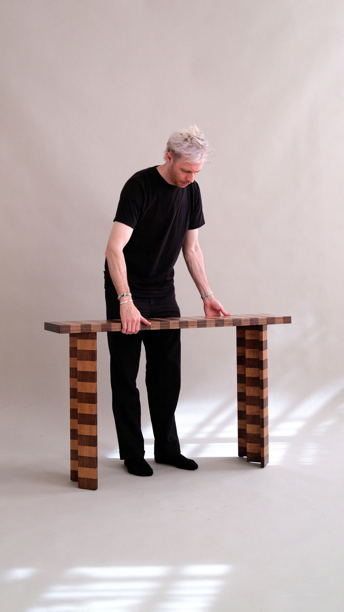 Striped Oak Console, additional view