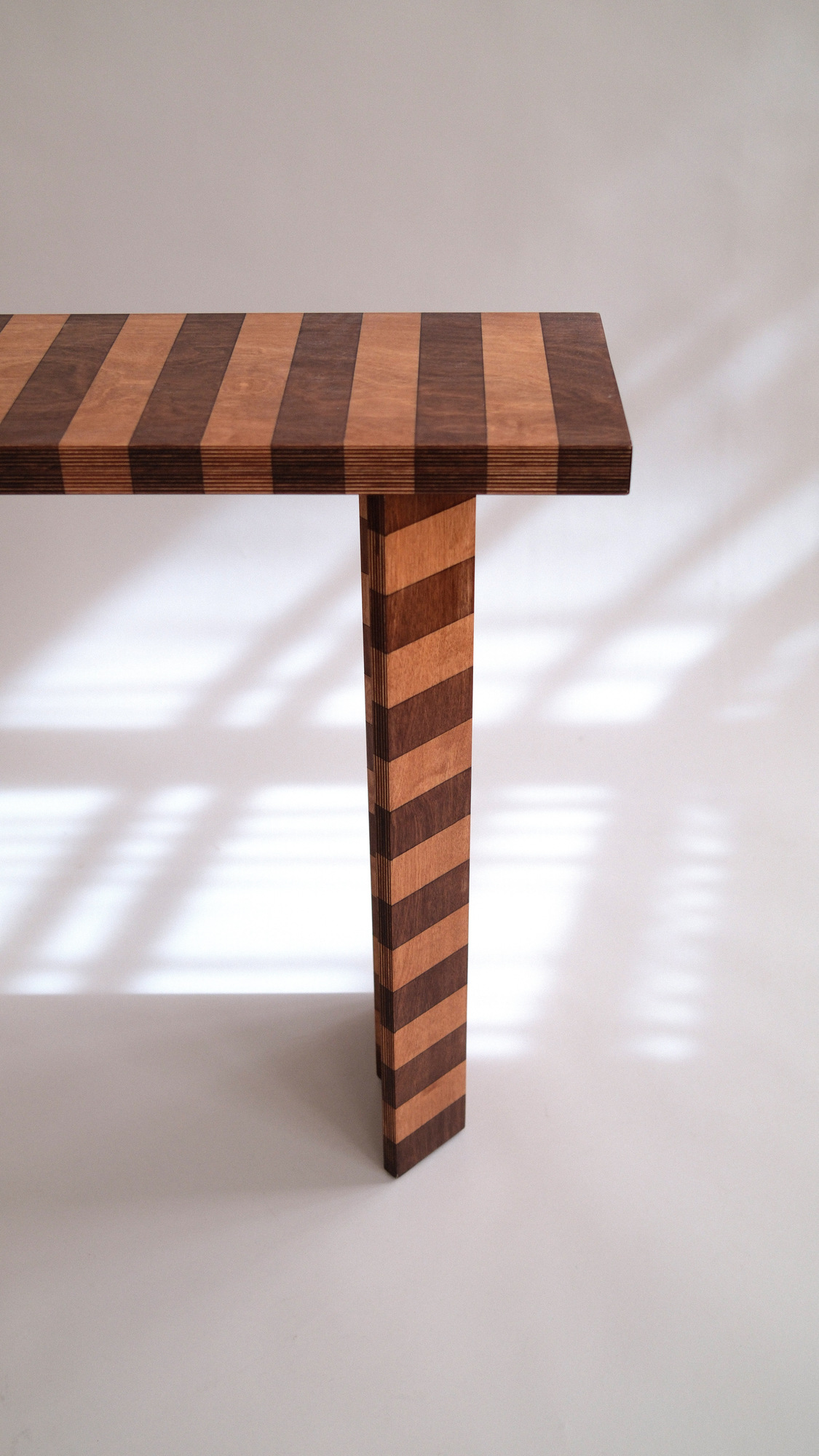 Striped Oak Console, additional view